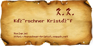 Kürschner Kristóf névjegykártya